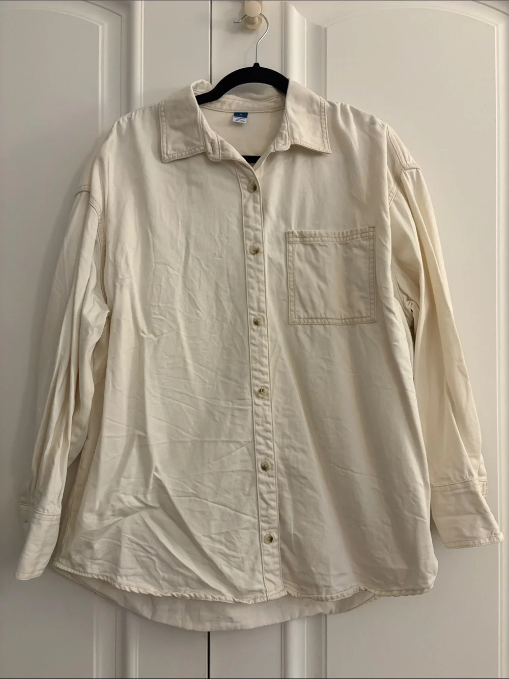 Old Navy white/ivory denim button down shirt jacket